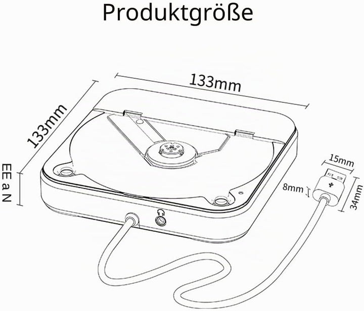 Externer Universal-CD-Player Fürs Auto - Tragbarer CD-Player mit AUX-Kabel, Wird in Den USB-Anschlus