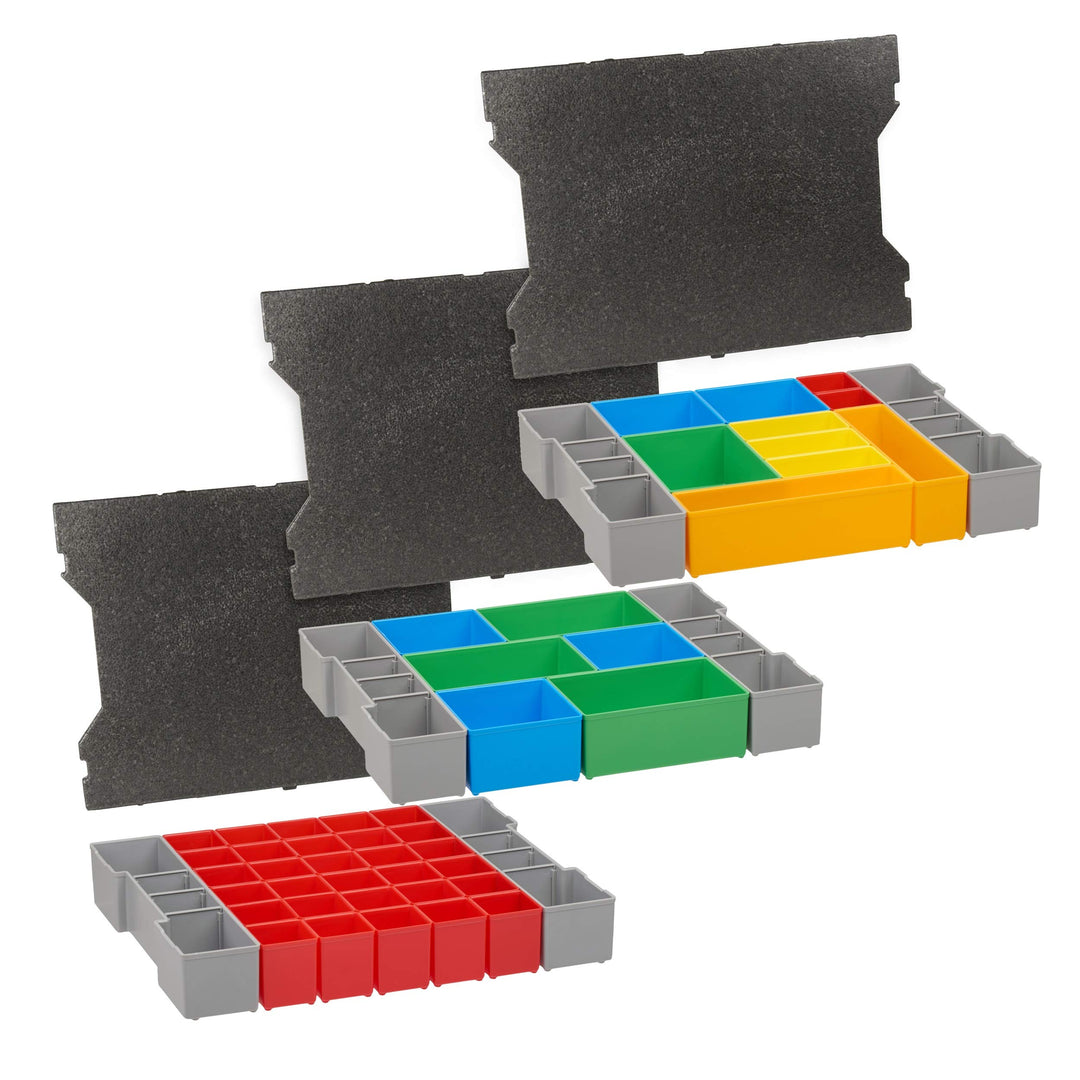 Bosch Sortimo L-box Einlagen | 3er Set Werkzeugkoffer Einlagen für LBoxx Serie G4 inkl. Einsatz A3,