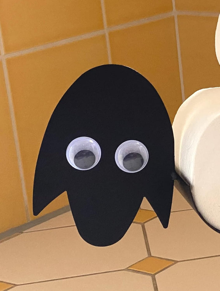 DanDiBo Toilettenpapierhalter Schwarz Metall Schaf mit Wackelaugen WC Rollenhalter Freistehend WC Pa