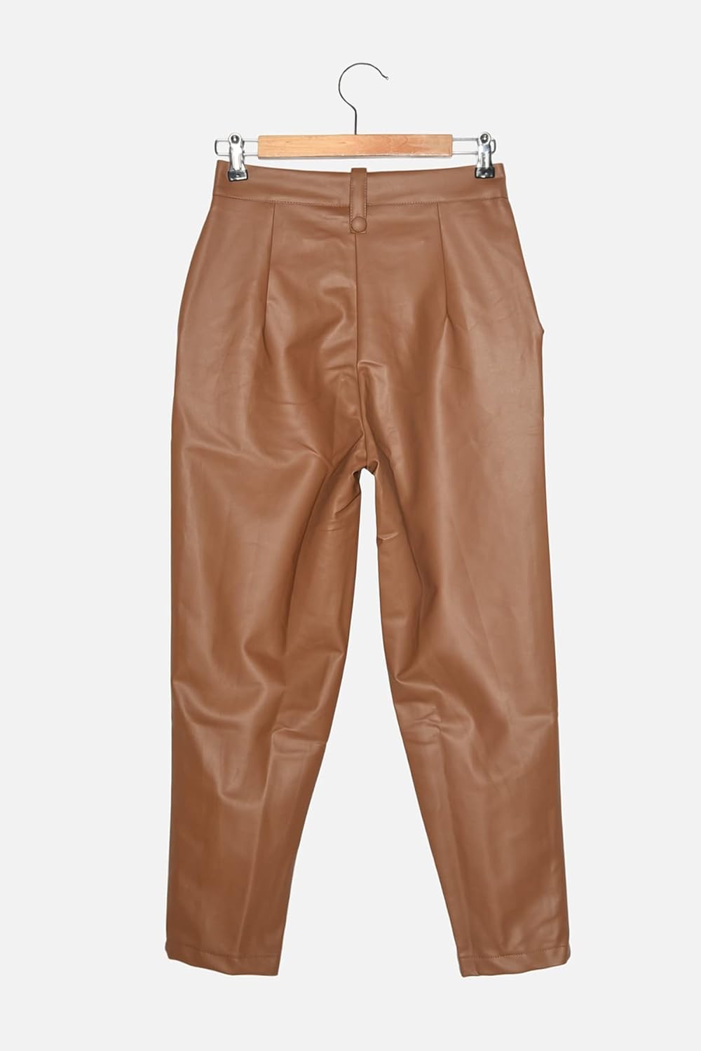 TRENDYOL Frau Design Mittlerer Bund Skinny Fit Straight Hose 36 Camel, 36 Camel