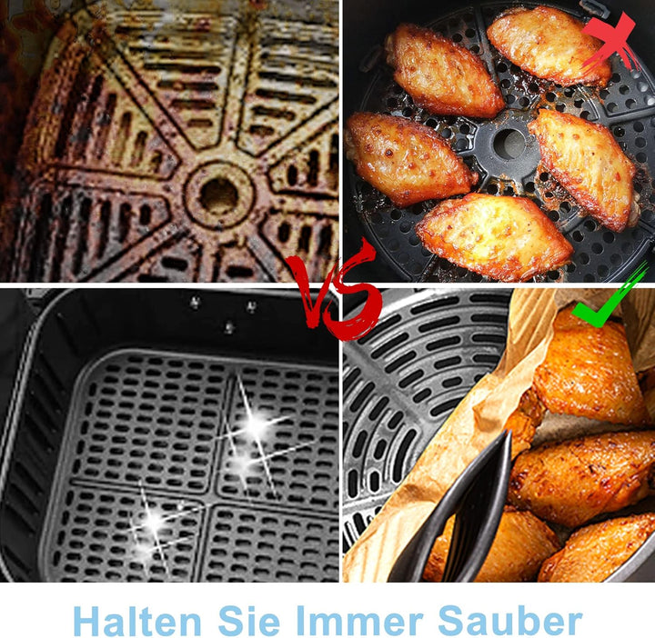 200 Stück Backpapier für Heissluftfritteuse 1,2L-4,5L, Stone TH 16-20cm Airfryer Backpapier Pergamen