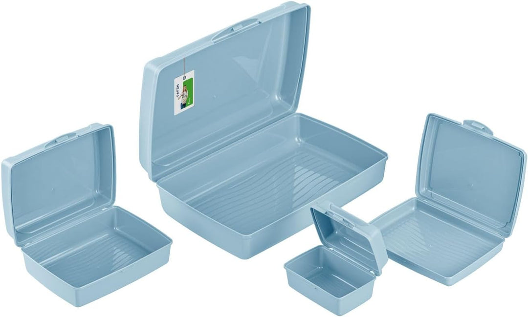 Lunchbox SET Brotdose Erwachsene Kinder - Satz mit 4 Behältern - BPA Frei Vesperbox Frühstücksbox Br
