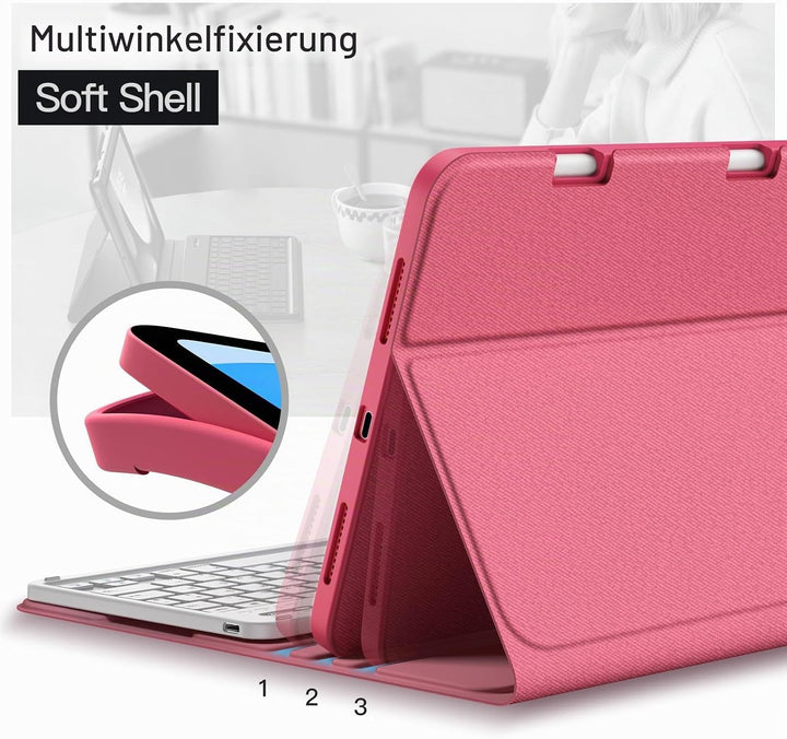 JETech Keyboard Hülle für iPad (A16) 11./10. Generation (2025/2022) mit Stifthalter, Magnetisch Abne