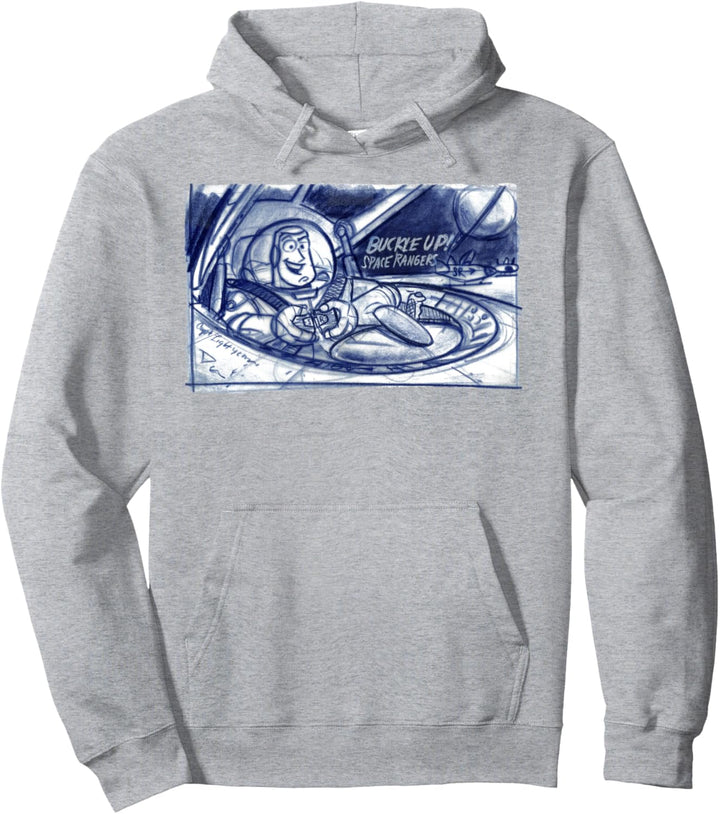 Disney Pixar Toy Story Buzz Lightyear Buckle Up Sketch Pullover Hoodie