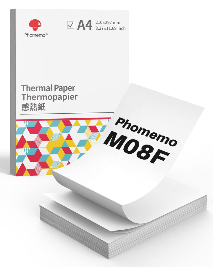 Phomemo M08F A4 Falten Thermopapier Kompatibel für Phomemo M08F, Brother PJ762/PJ763MFi, HPRT MT800/