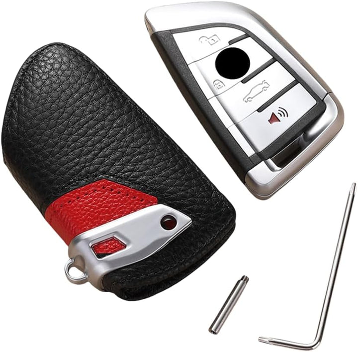 Auto echtes Leder Smart Key Cover Fall für BMW (Blade Rot), Blade Rot