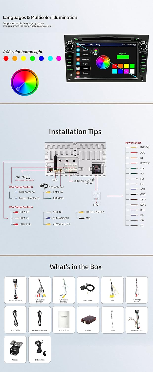 JOYX Android 12 Autoradio Passt für Opel Vauxhall/Antara/Astra/Zafira/Corsa/Meriva- [4G+64G] - [Eing