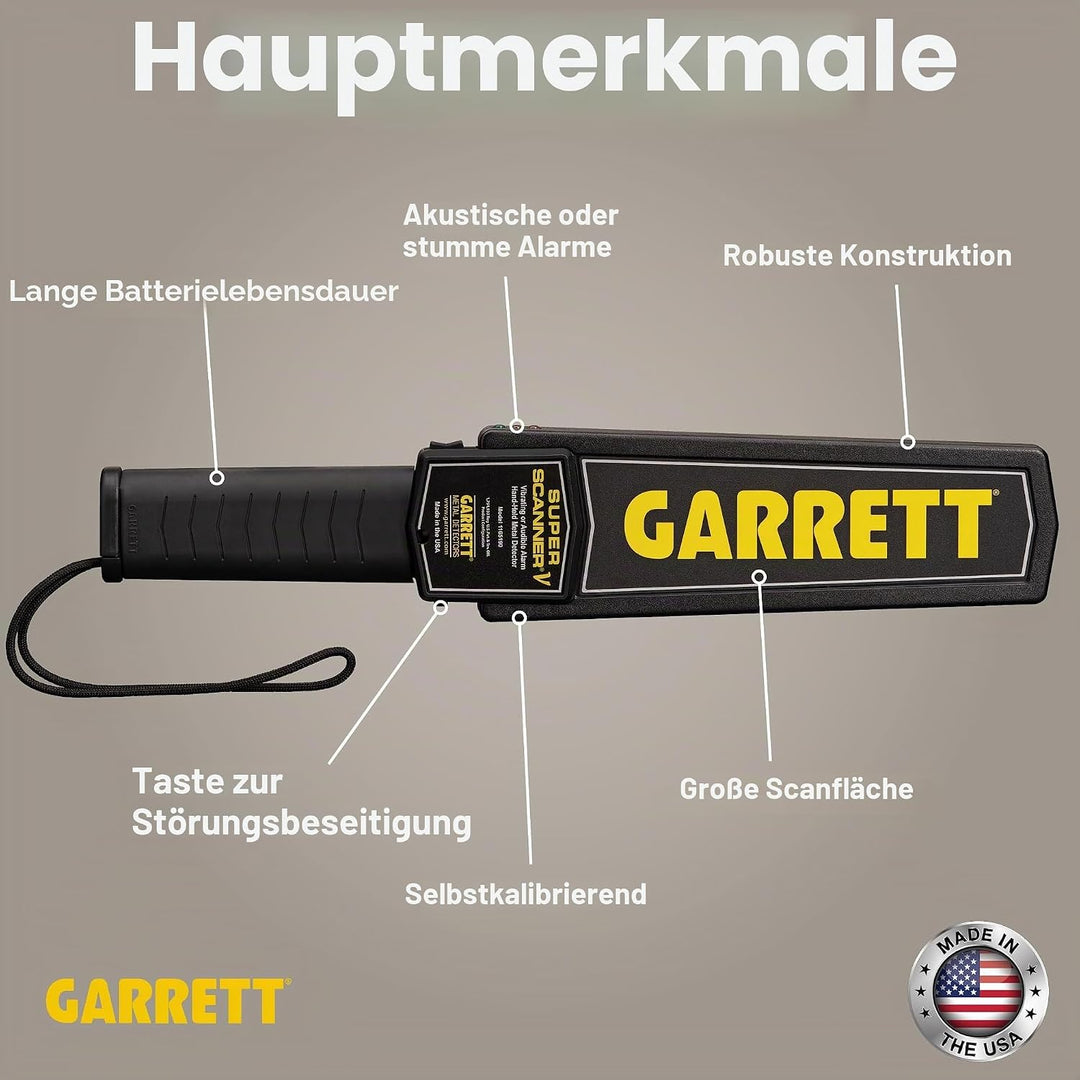 Garrett Super Scanner V Handdetektor digital (LED), akustisch 1165190