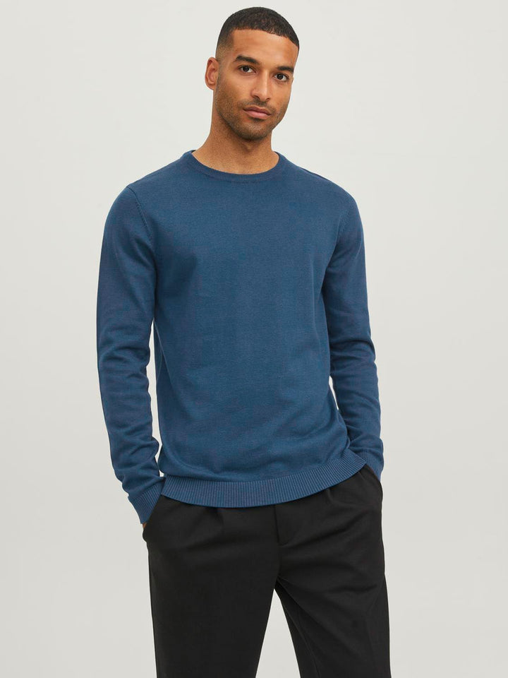 JACK & JONES Male Strickpullover Einfarbig Strickpullover S Blau (Insignia Blue), S Blau (Insignia B