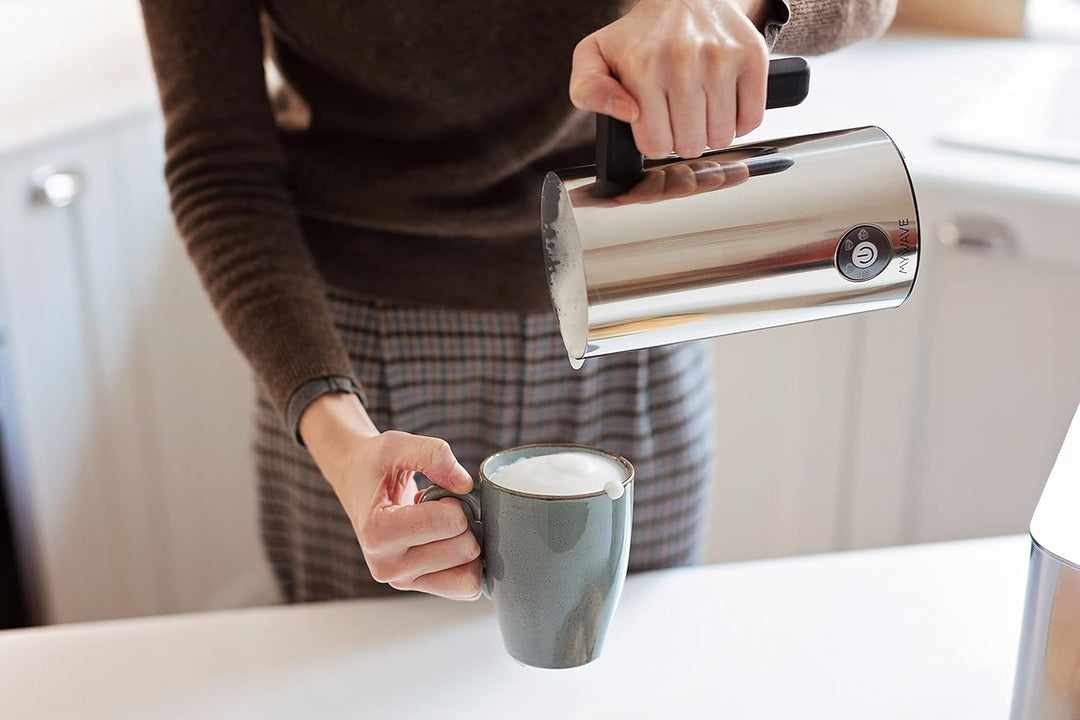MYWAVE 8436587301094 Milchaufschäumer Sorgt für Perfekten Schaum, Stainless Steel