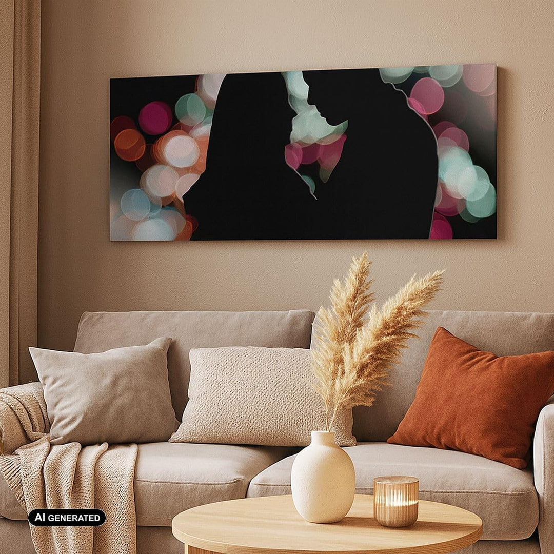 Panorama Bilder auf Leinwand Paar Liebe Beziehung Leinwandbild 90x30cm Wandbilder Dekoration Wohnzim