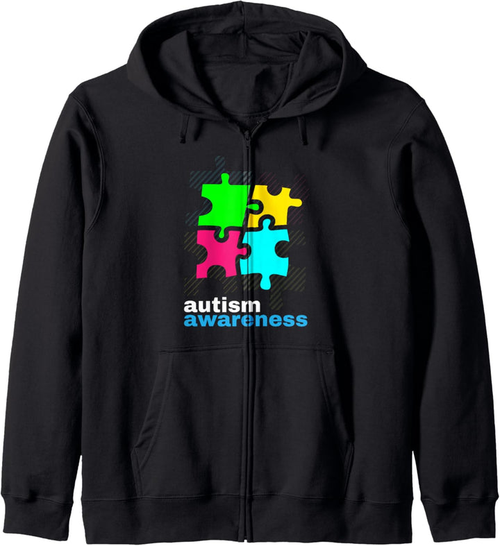 Autismus Bewusstsein Tag Monat Puzzleteil Kapuzenjacke