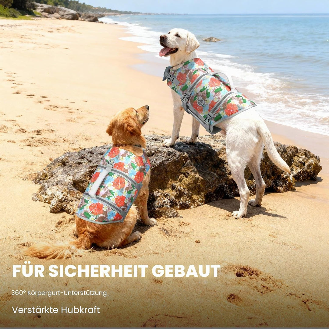 VIVAGLORY Rip Stop Schwimmweste Hund, Hundeschwimmweste, Schwimmhilfe & Auftrieb, Rettungsweste Hund