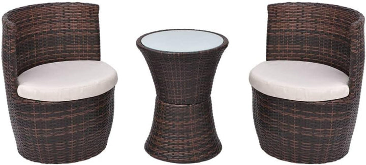 vidaXL Gartenmöbel 5-TLG. Poly Rattan Bistroset Balkonset Balkonmöbel Garnitur Braun, Braun