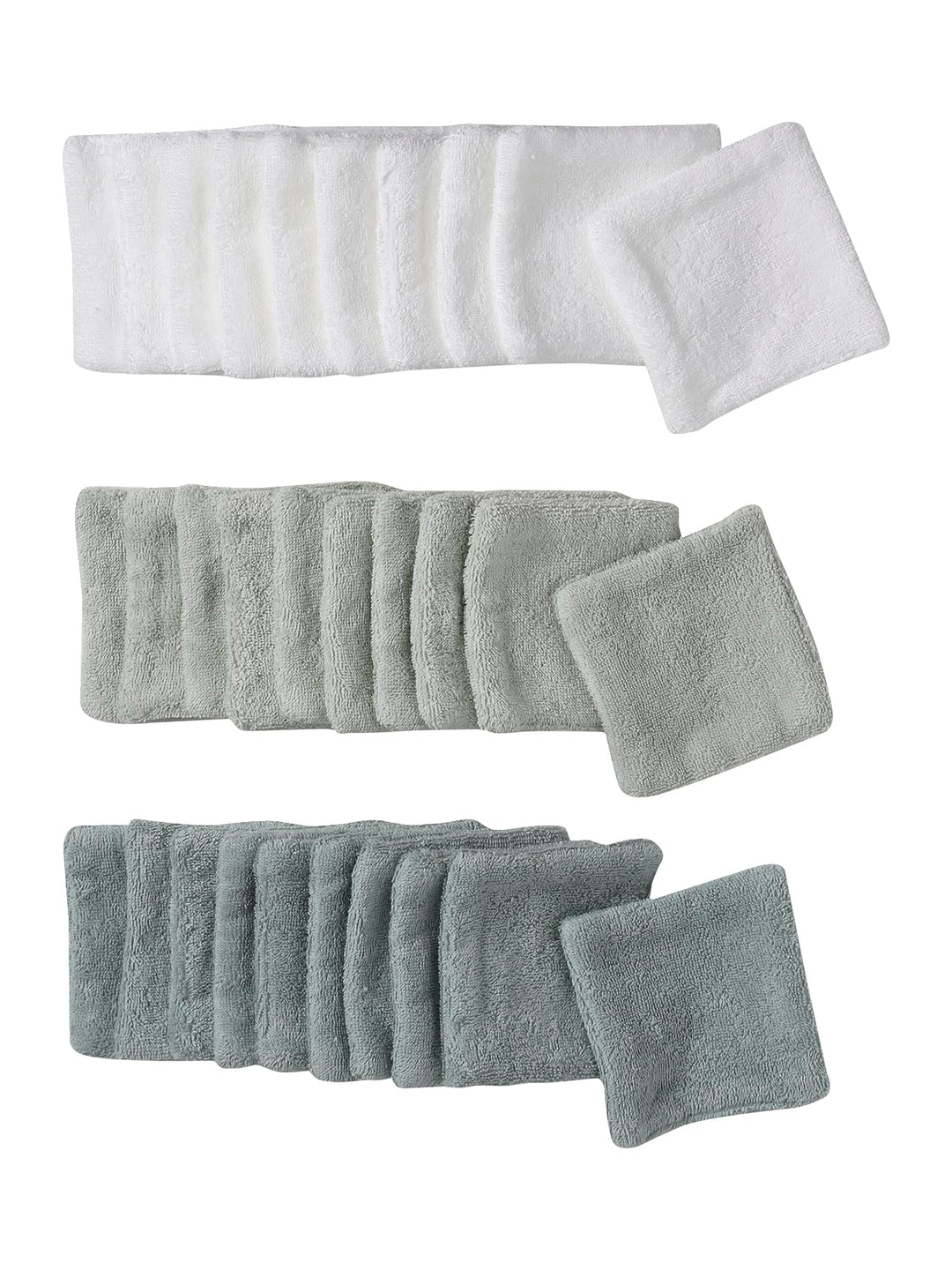 VERTBAUDET 30 Stück waschbare Tücher + Beutel grün TU Set Grün, Set Grün