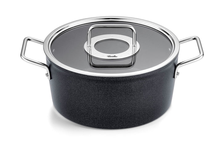 Fissler Adamant / Aluminium-Kochtopf (Ø 24 cm, 4,9L) Töpfe-beschichtet mit Glas-Deckel, antihaftend