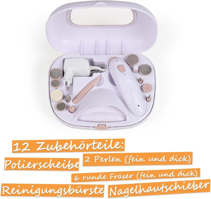 bmf-versand® Maniküre und Pediküre Set mit Zubehör elektrisch - Elektrisches Nagelpflegeset Pediküre