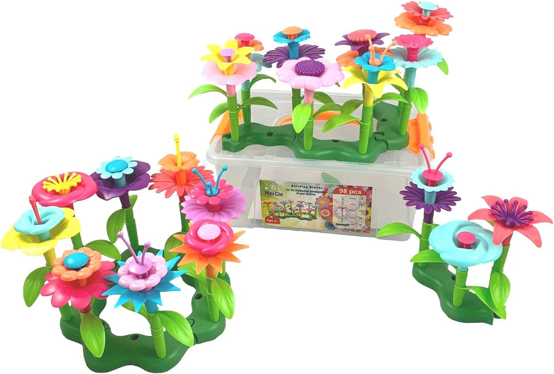 Blumengarten Kreationsspielzeug | 98 Stück | Mehrfarbige Blumen Montage | für Kinder ab 3 Jahren