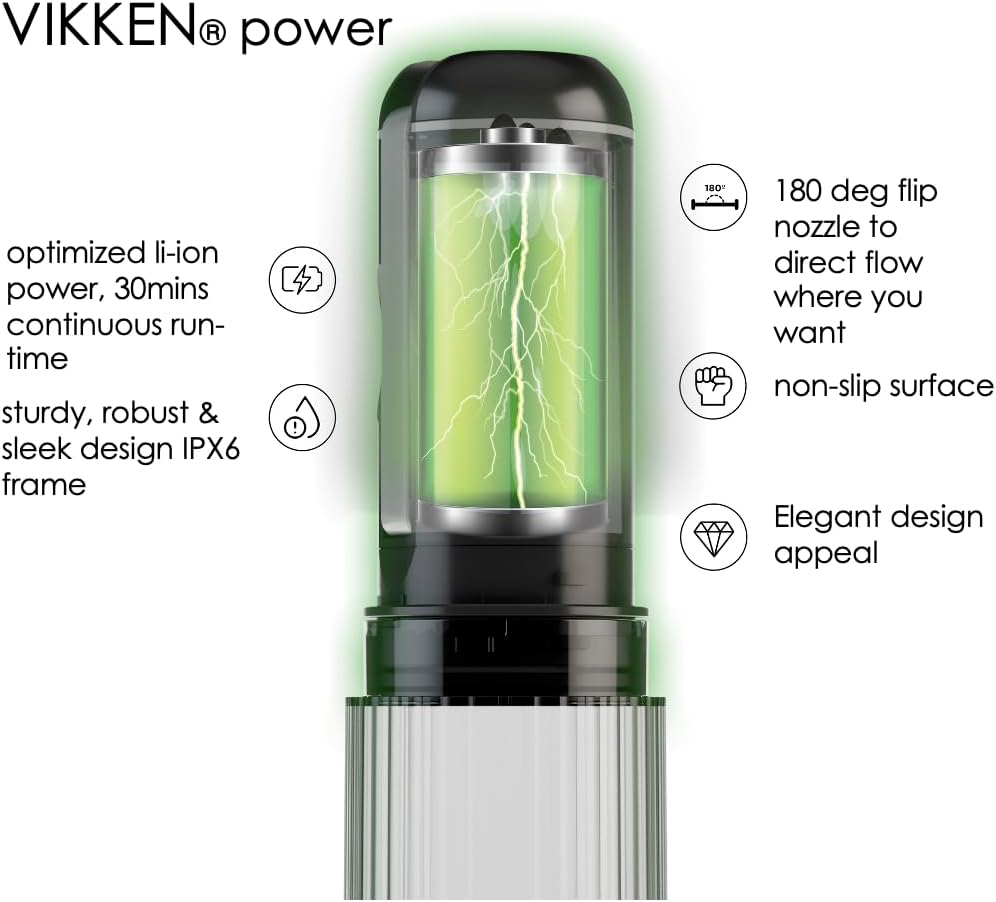 VIKKEN® Reise-Bidet, USB-Typ-C, elektrisch, wiederaufladbar, mobil, ultrastark, Wasserspray, persönl
