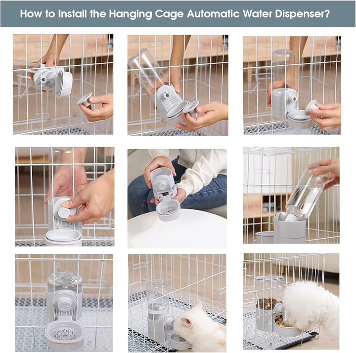 Yummy Sam Hängender Käfig, automatischer kleiner Futternapf für Haustiere, Wasserflaschenspender, ab