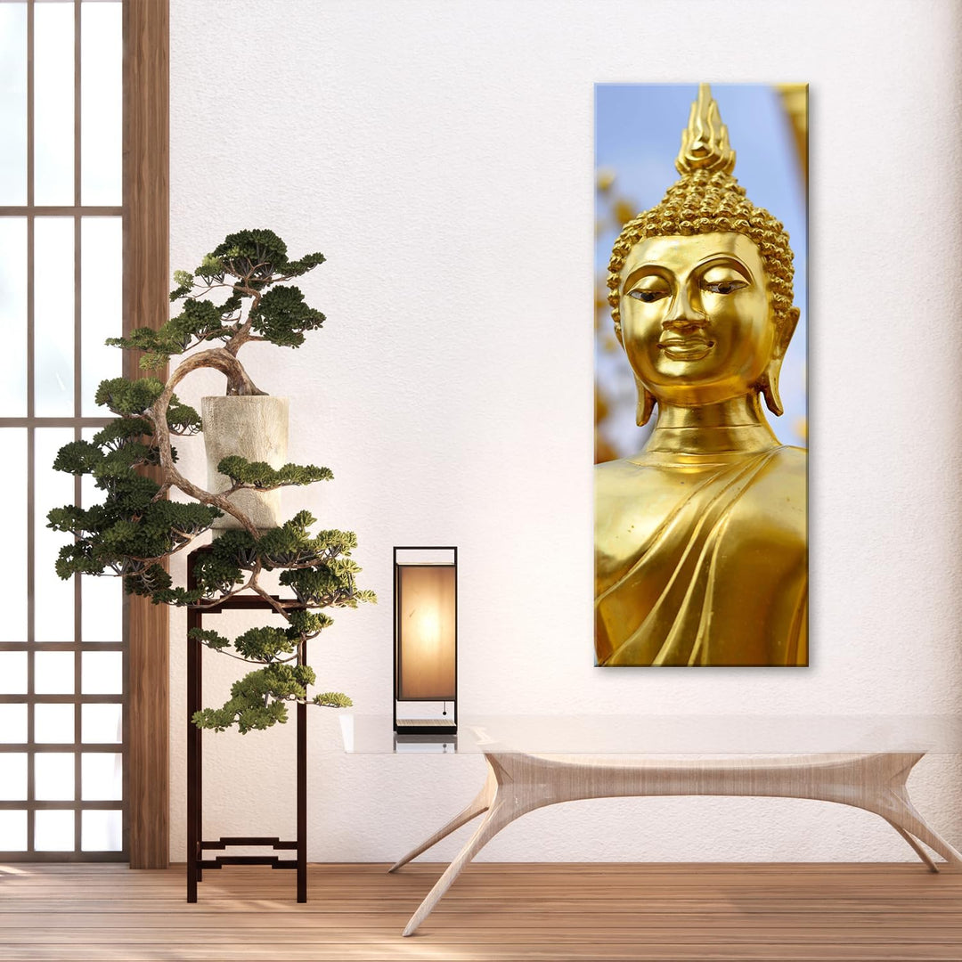 Feeby Bild Auf Leinwand Buddha Orient 25x70 cm 1 tlg Schlafzimmer Modern Vlies Leinwandbilder Bild a