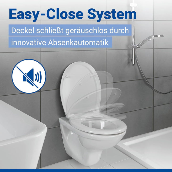 WENKO WC-Sitz Gubbio, hygienischer Toilettensitz mit Absenkautomatik, stabiler WC-Deckel bis 350 kg