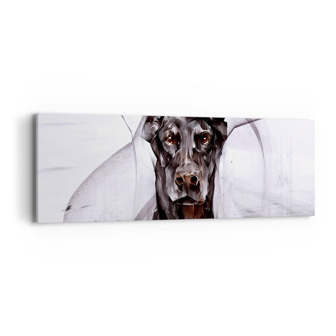 Panorama Bilder auf Leinwand Hund Abstraktion Leinwandbild mit Rahmen 90x30cm Wandbilder Dekoration