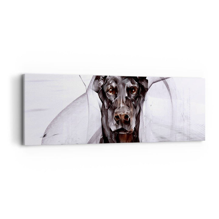 Panorama Bilder auf Leinwand Hund Abstraktion Leinwandbild mit Rahmen 90x30cm Wandbilder Dekoration