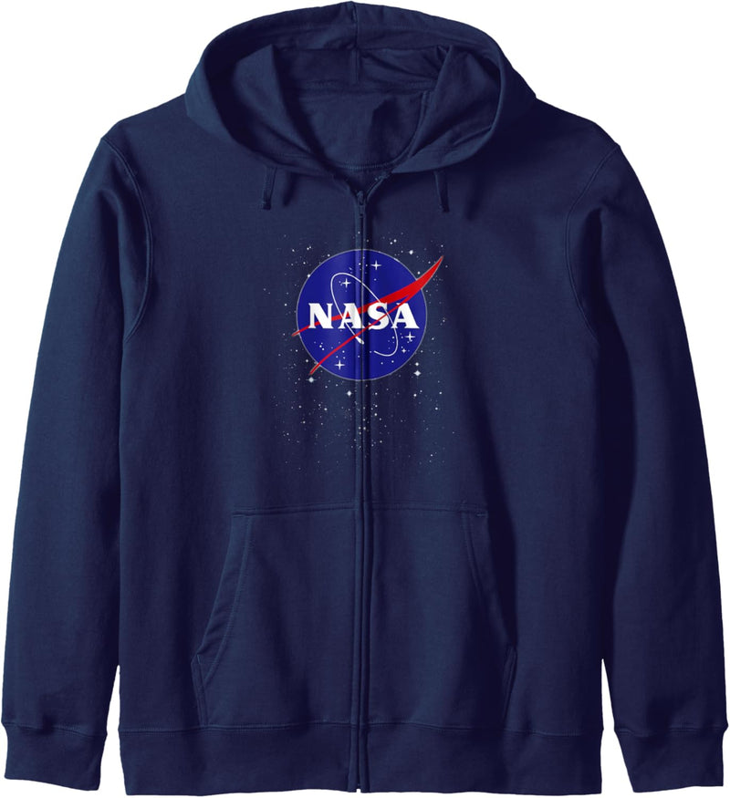 NASA Blue Red Logo In Space Stars Kapuzenjacke