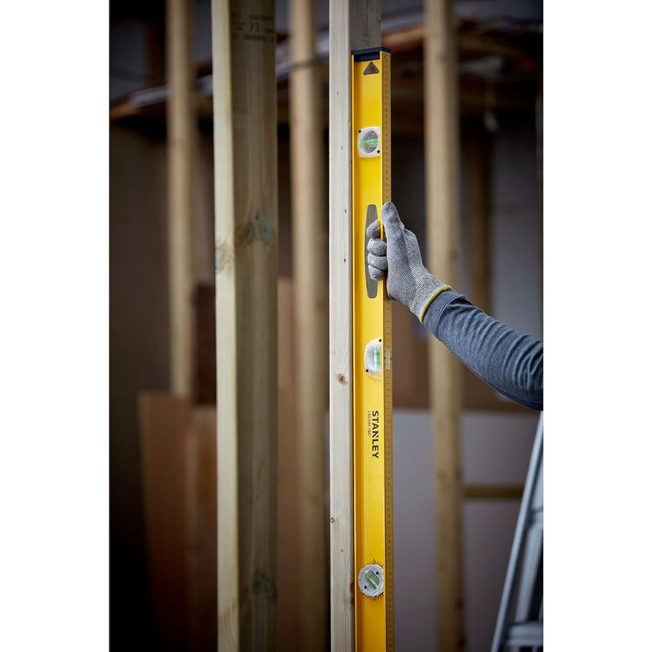 Stanley I-Beam 180° Wasserwaage (Lineal, 100 cm Länge, Aluminium, horizontale/justierbare Libelle, c