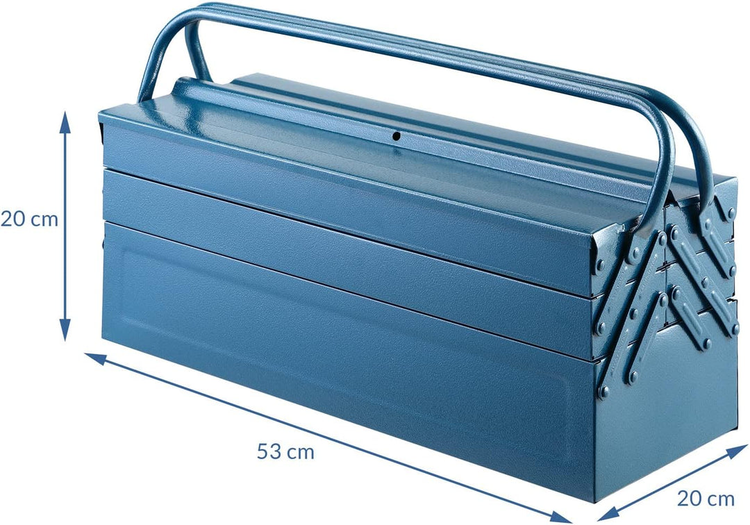 DEUBA® Werkzeugkasten leer gross Stahl 5-teilig Werkzeugkoffer Werkzeugbox Werkzeugkiste Werkzeug Mo