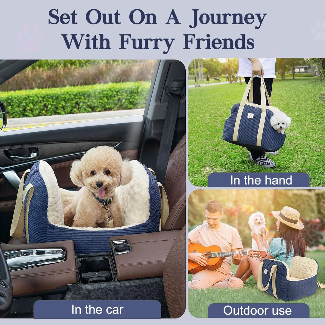 Pawaboo Hund Autositz, Hund Booster Autositz für Klein Hunde, Welpensitz für Auto mit Fest Schnalle