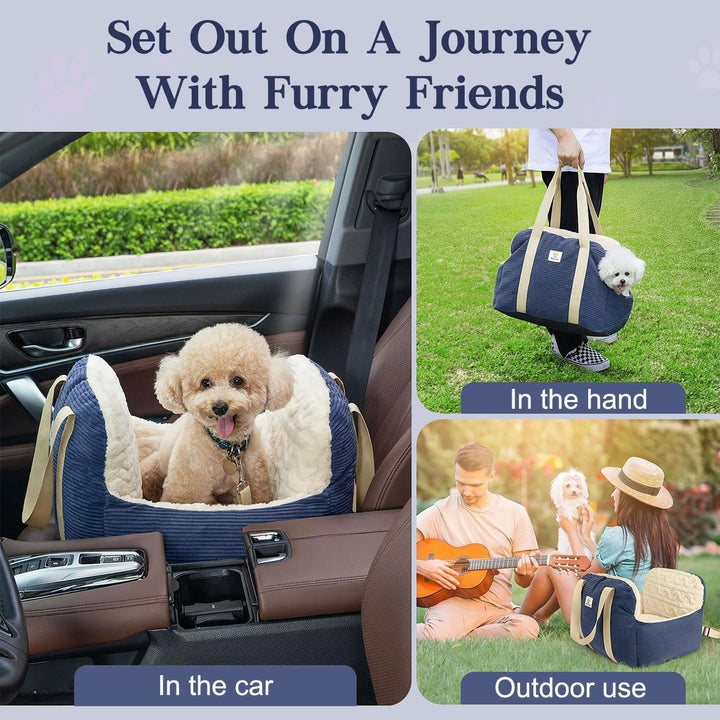 Pawaboo Hund Autositz, Hund Booster Autositz für Klein Hunde, Welpensitz für Auto mit Fest Schnalle