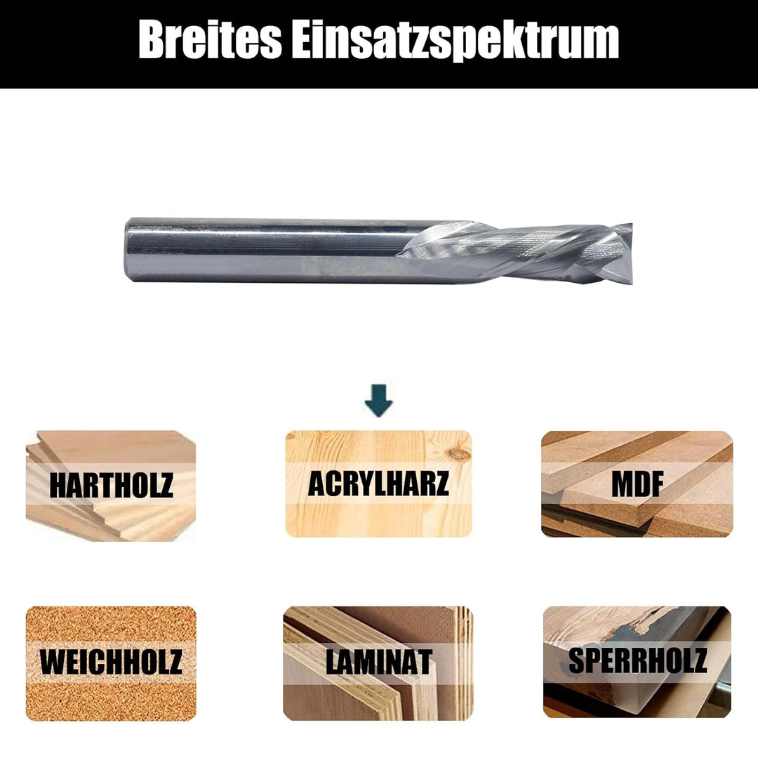 Spiralnutfräser 8mm Schaft，Up&amp;Down Kompressions Cut CNC VHM Spiralfräser für Oberfräse，8 mm mit Schn