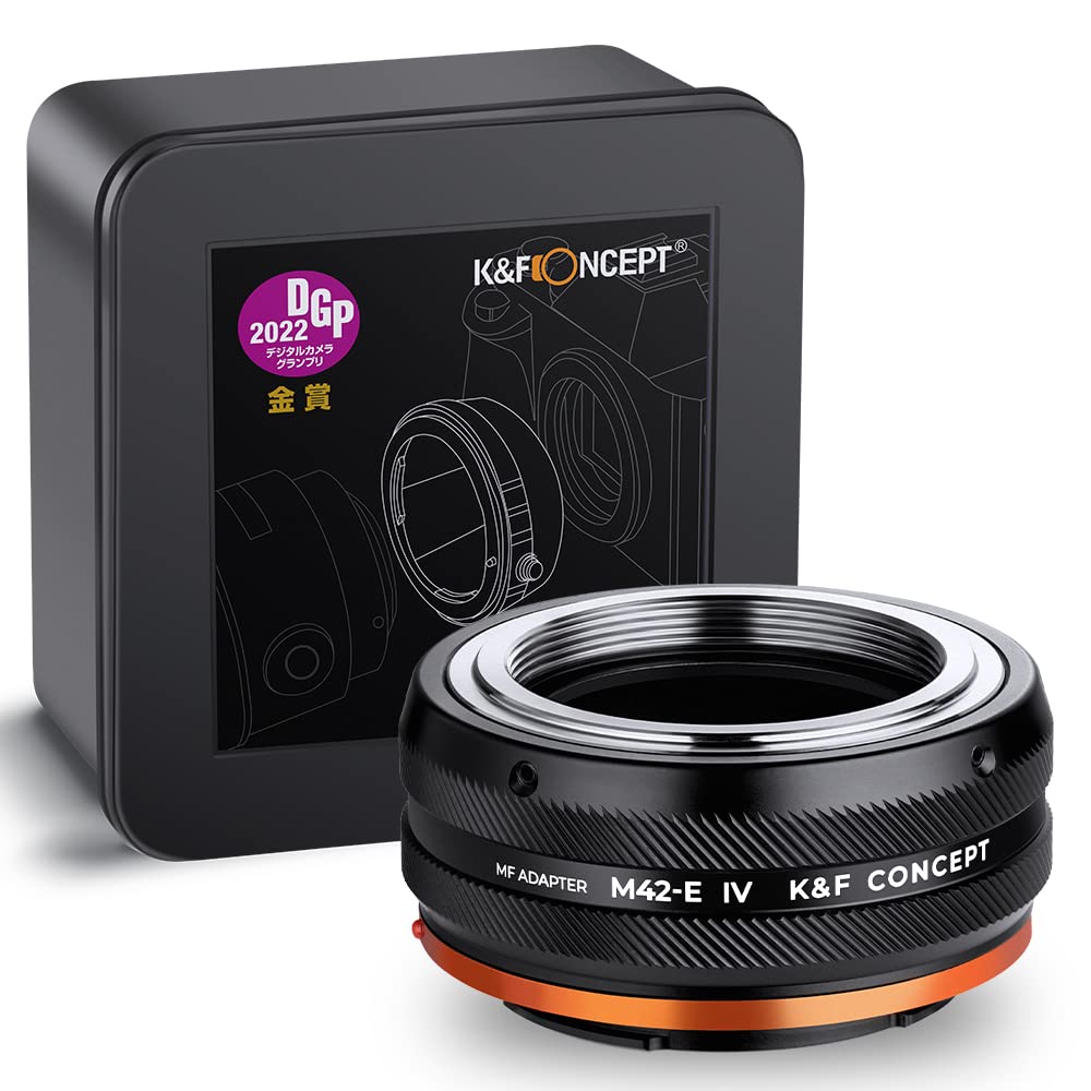 K&F Concept Lens Mount Adapter M42-NEX IV Manueller Fokus Kompatibel mit M42 Objektiv und Sony E Mou