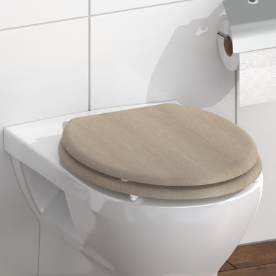 SCHÜTTE WC-Sitz MODERN mit Absenkautomatik aus Holz | Toilettensitz mit Klodeckel | Holzkern Toilett