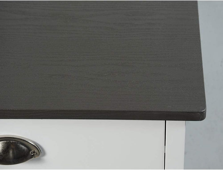 Kesper Küchenwagen für die Küche mit Mülltrennsystem aus Holz in der Farbe Weiss-Grau, Masse: 50cm x