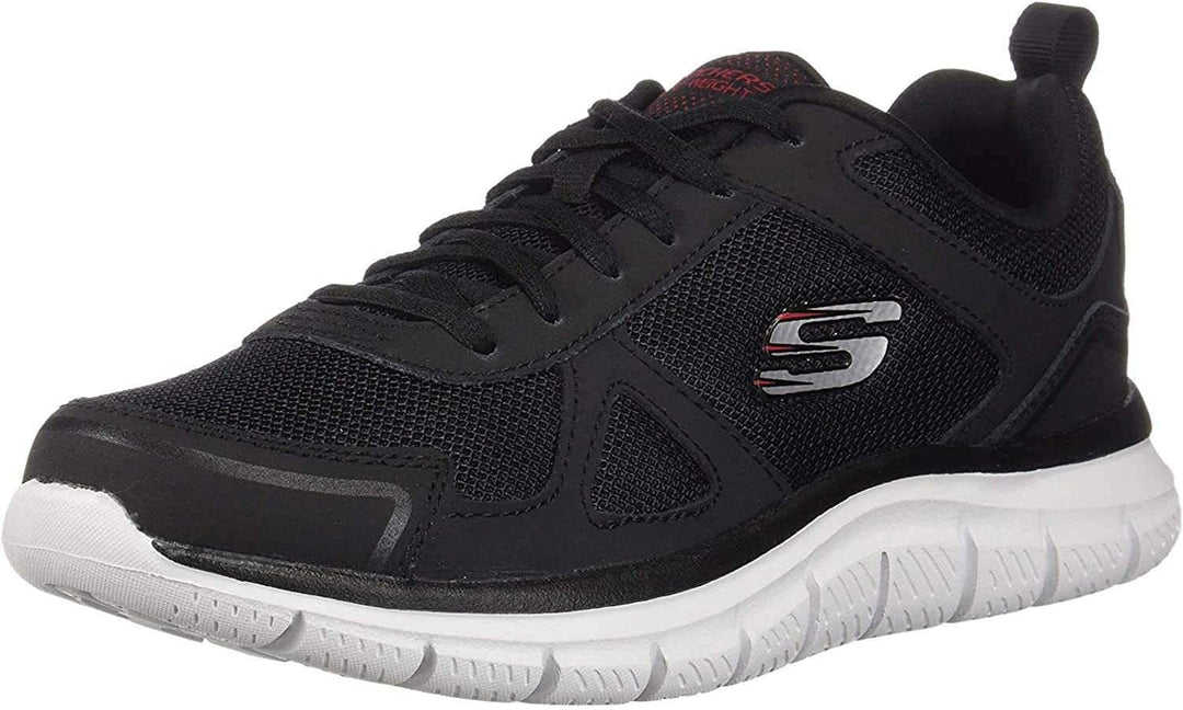 Skechers Herren Sneaker Sportschuhe 39 EU Black Leather Mesh Pu Red Trim, 39 EU Black Leather Mesh P