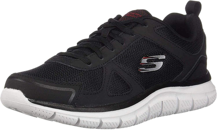 Skechers Herren Sneaker Sportschuhe 39 EU Black Leather Mesh Pu Red Trim, 39 EU Black Leather Mesh P