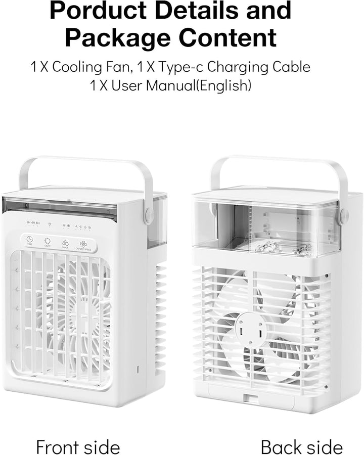 Mini klimaanlage mobil, Luftkühler, 4-in-1 Mobile Klimaanlage klein, Ventilator mit Kühlung, Kühlven