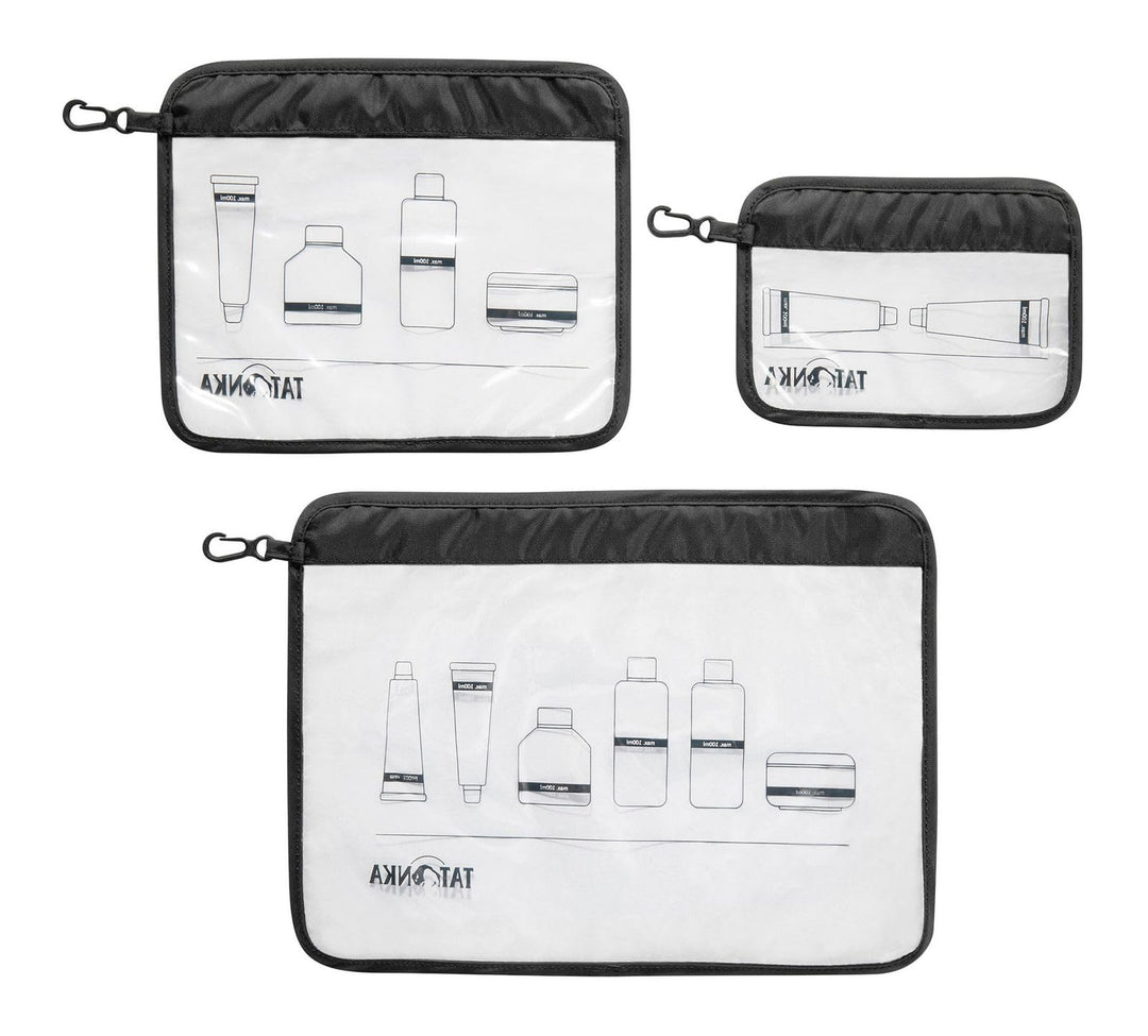 Tatonka Kulturbeutel Zip Flight Bag (A4 / A5 / A6 oder 3er-Set) - Transparente Beutel zur Mitnahme v