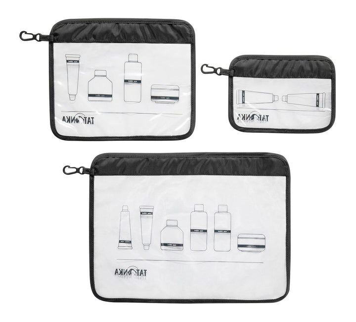 Tatonka Kulturbeutel Zip Flight Bag (A4 / A5 / A6 oder 3er-Set) - Transparente Beutel zur Mitnahme v