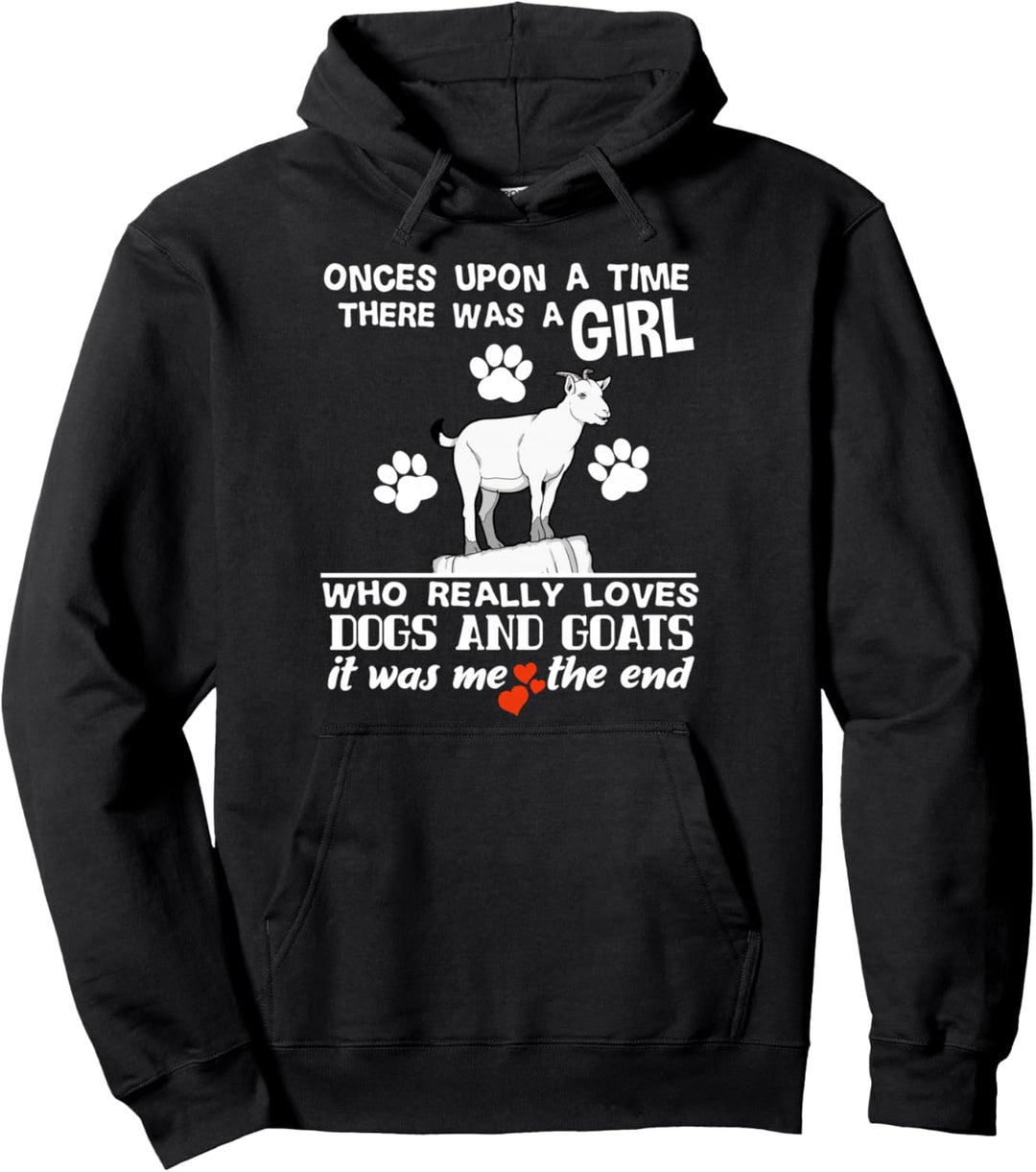 Lustiges Es war einmal Mädchen liebt Hunde und Ziegen Pullover Hoodie