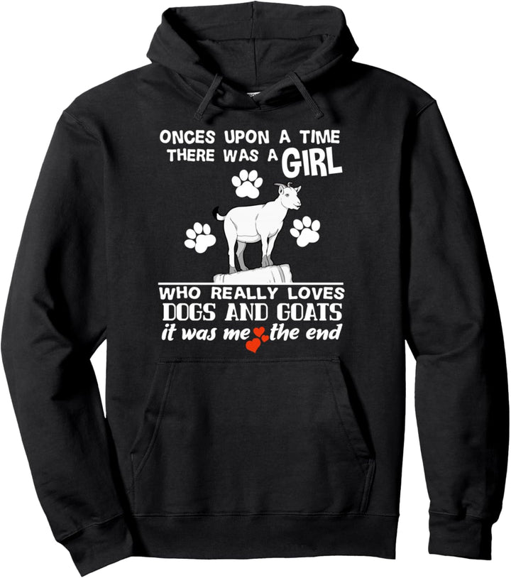 Lustiges Es war einmal Mädchen liebt Hunde und Ziegen Pullover Hoodie