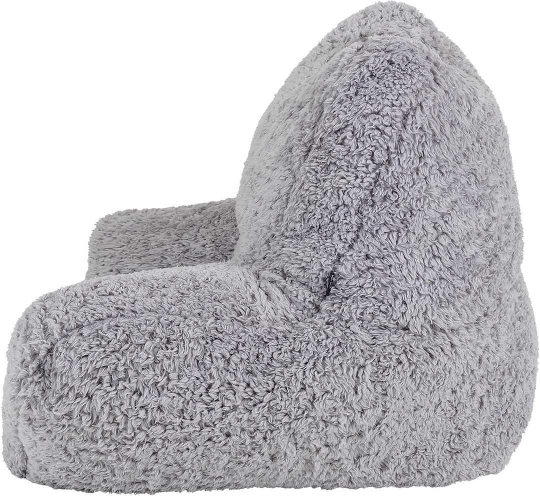Icon Teddybär Rückenlehne Lesekissen, Grau, Lesekissen Flauschig mit Sitzsack Füllung, Rückenstütze