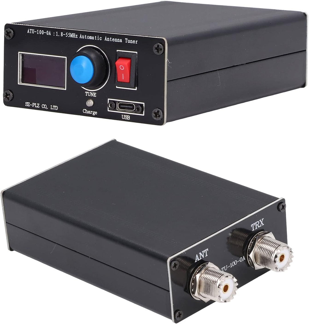 ATU-100 1,8–55 MHz Antennentuner, Automatischer 100-W-Mini-Antennentuner mit 0,96-Zoll-OLED-Display,