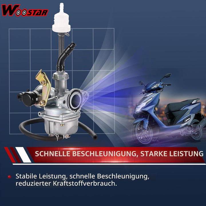 WOOSTAR 44mm Big Bore Zylinder mit Rückstossstarter mit Vergaser und Luftfilter Modifizierter Motor