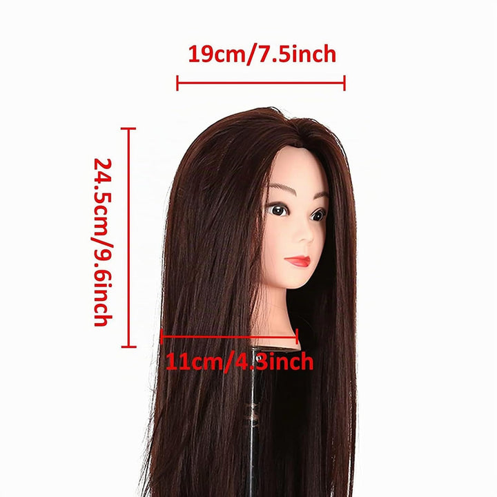 Youyijia Übungskopf Trainingsköpfe 24" Frisierkopf Haar Mit Halter Trainingskopf Frisurenkopf Puppen