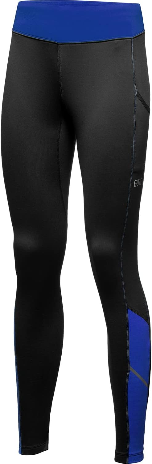 GORE WEAR Damen Thermo Lauf-Tights, R3 34 Slim Black/Ultramarine Blue, 34 Slim Black/Ultramarine Blu