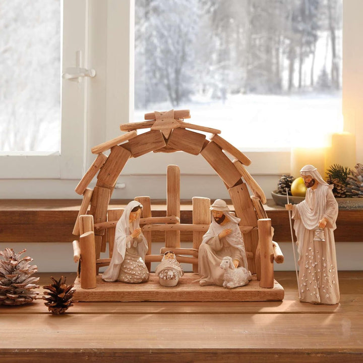 Dekoleidenschaft Weihnachtskrippe Natur aus Treibholz, Holzkrippe, Weihnachtsdeko, Krippenspiel, Hol